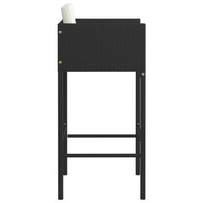 Barhocker 4 Stk. mit Kissen Schwarz Poly Rattan - Pazzar.ch