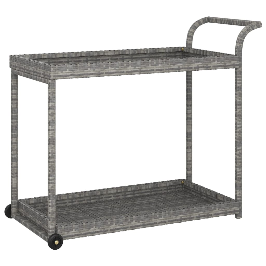 Barwagen Grau 100x45x83 cm Poly Rattan - Pazzar.ch