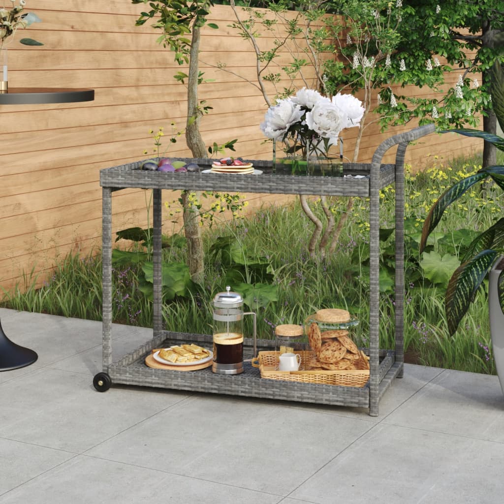 Barwagen Grau 100x45x83 cm Poly Rattan - Pazzar.ch