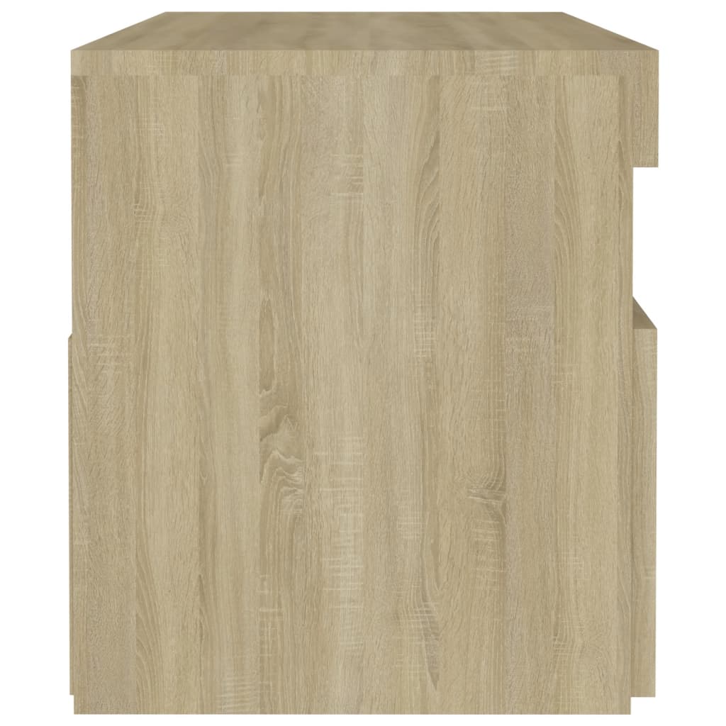 Nachttische mit LED-Leuchten 2 Stk. Sonoma-Eiche 60x35x40 cm - Pazzar.ch