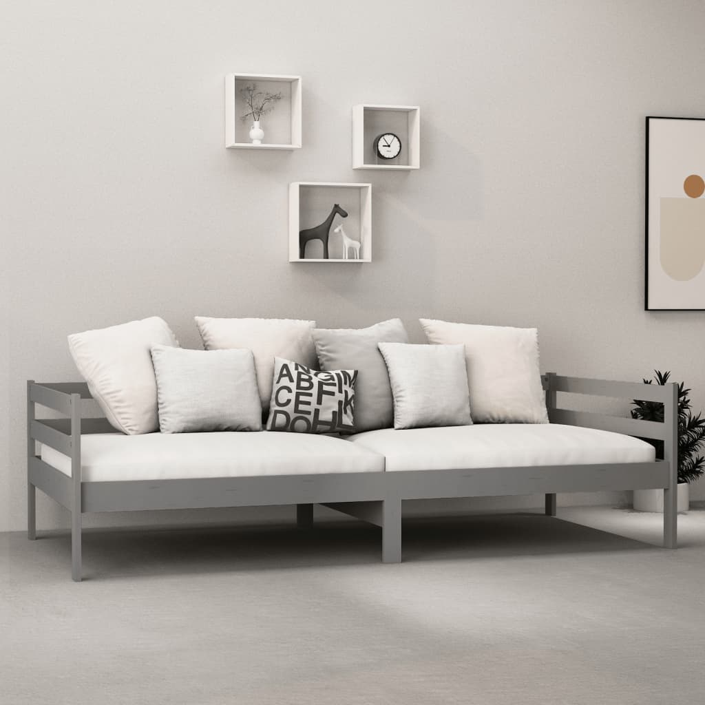 Tagesbett Grau Kiefer Massivholz 90x200 cm - Pazzar.ch