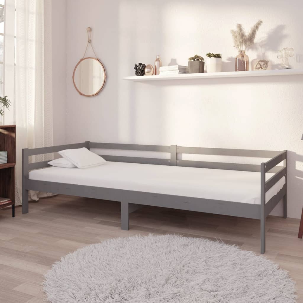 Tagesbett Grau Kiefer Massivholz 90x200 cm - Pazzar.ch