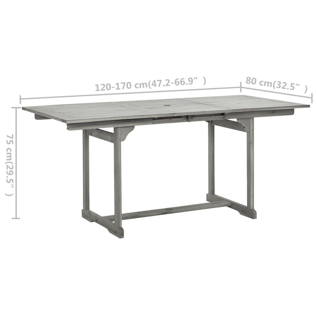 Garten-Esstisch (120-170)x80x75 cm Massivholz Akazie - Pazzar.ch