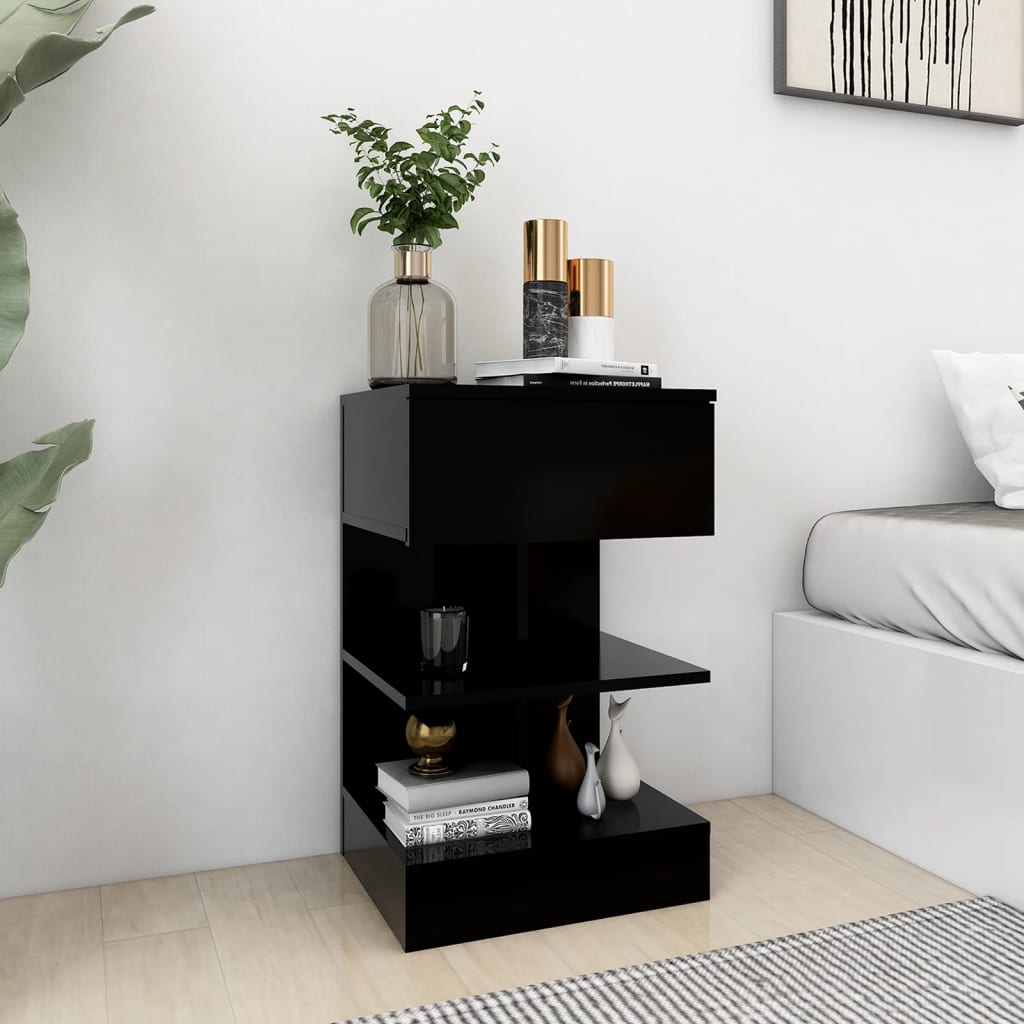 Nachttische 2 Stk. Schwarz 40x35x65 cm - Pazzar.ch