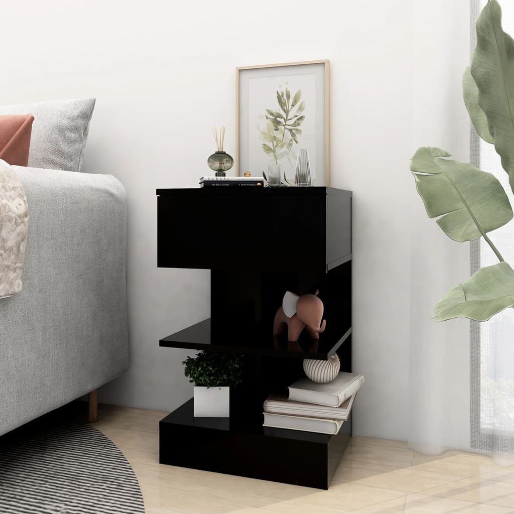 Nachttische 2 Stk. Schwarz 40x35x65 cm - Pazzar.ch