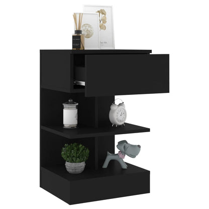 Nachttische 2 Stk. Schwarz 40x35x65 cm - Pazzar.ch