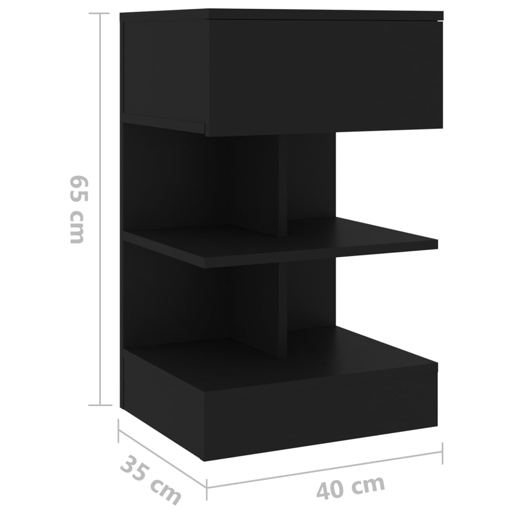 Nachttische 2 Stk. Schwarz 40x35x65 cm - Pazzar.ch