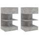 Nachttische 2 Stk. Betongrau 40x35x65 cm