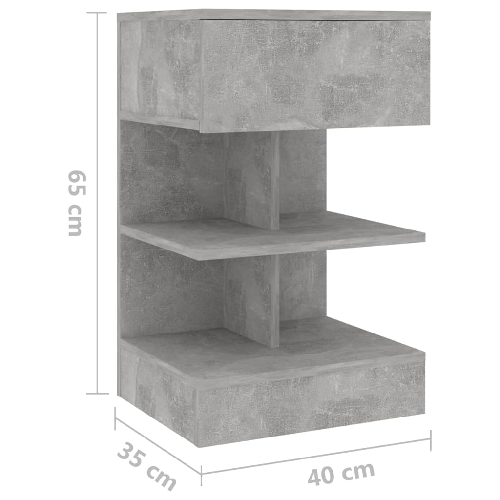 Nachttische 2 Stk. Betongrau 40x35x65 cm - Pazzar.ch