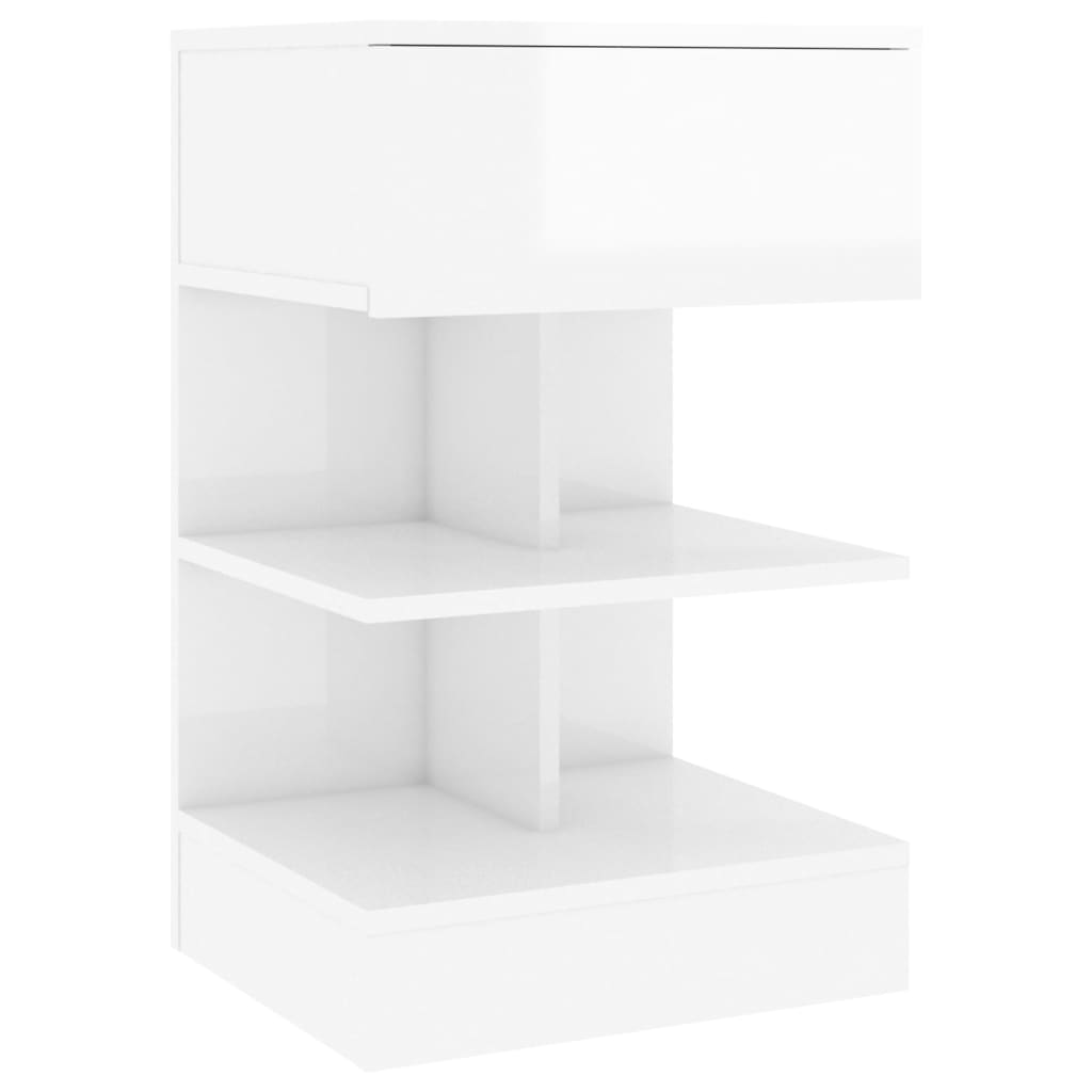 Nachttisch Hochglanz-Weiß 40x35x65 cm Holzwerkstoff - Pazzar.ch