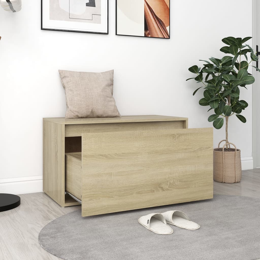 Flurbank 80x40x45 cm Sonoma-Eiche Holzwerkstoff - Pazzar.ch