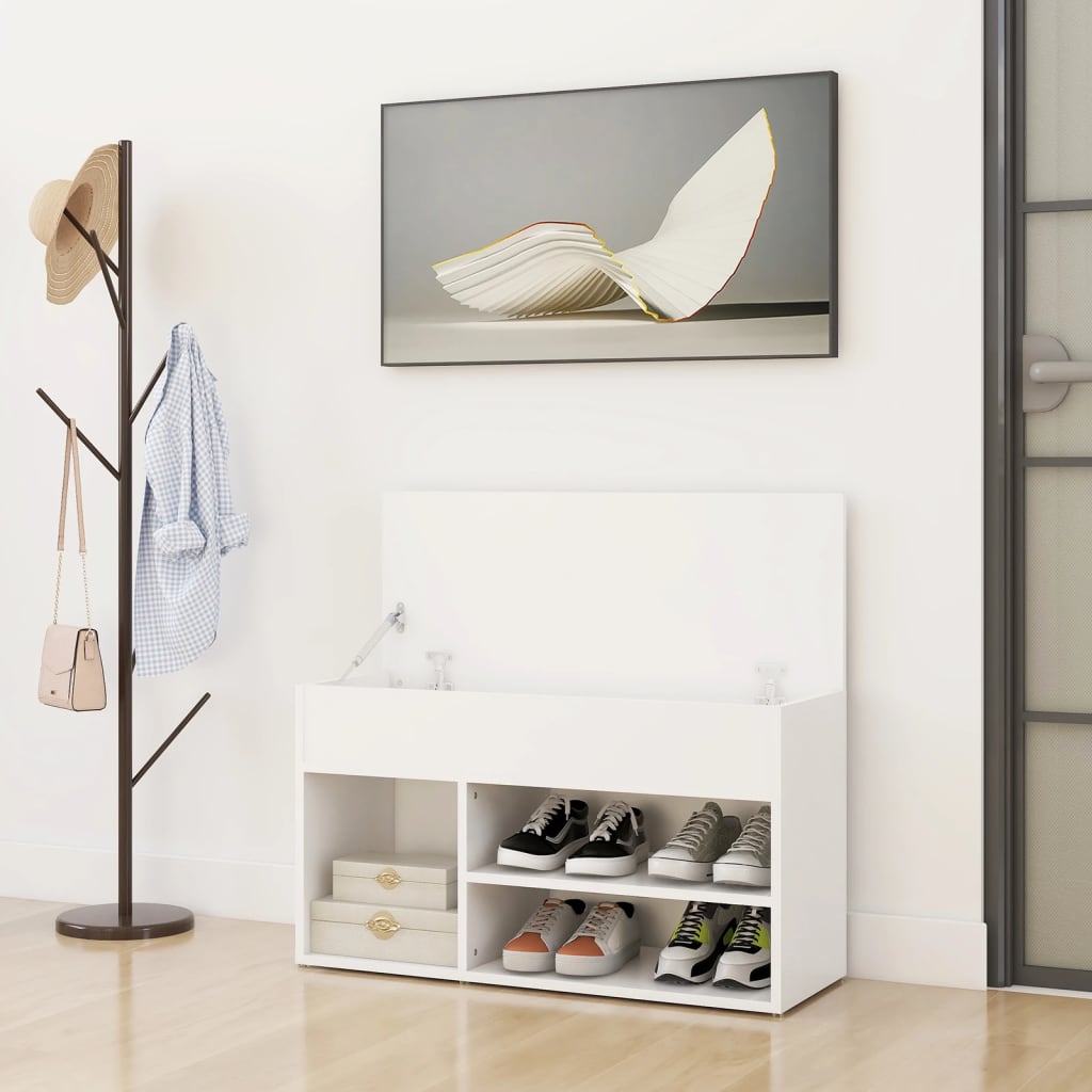 Schuhbank Weiß 80x30x45 cm Holzwerkstoff - Pazzar.ch