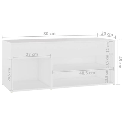 Schuhbank Weiß 80x30x45 cm Holzwerkstoff - Pazzar.ch