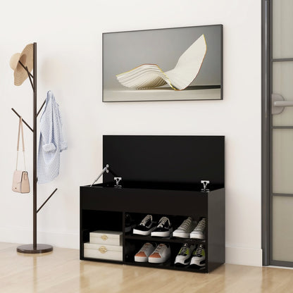 Schuhbank Schwarz 80x30x45 cm Holzwerkstoff - Pazzar.ch