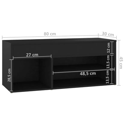 Schuhbank Schwarz 80x30x45 cm Holzwerkstoff - Pazzar.ch