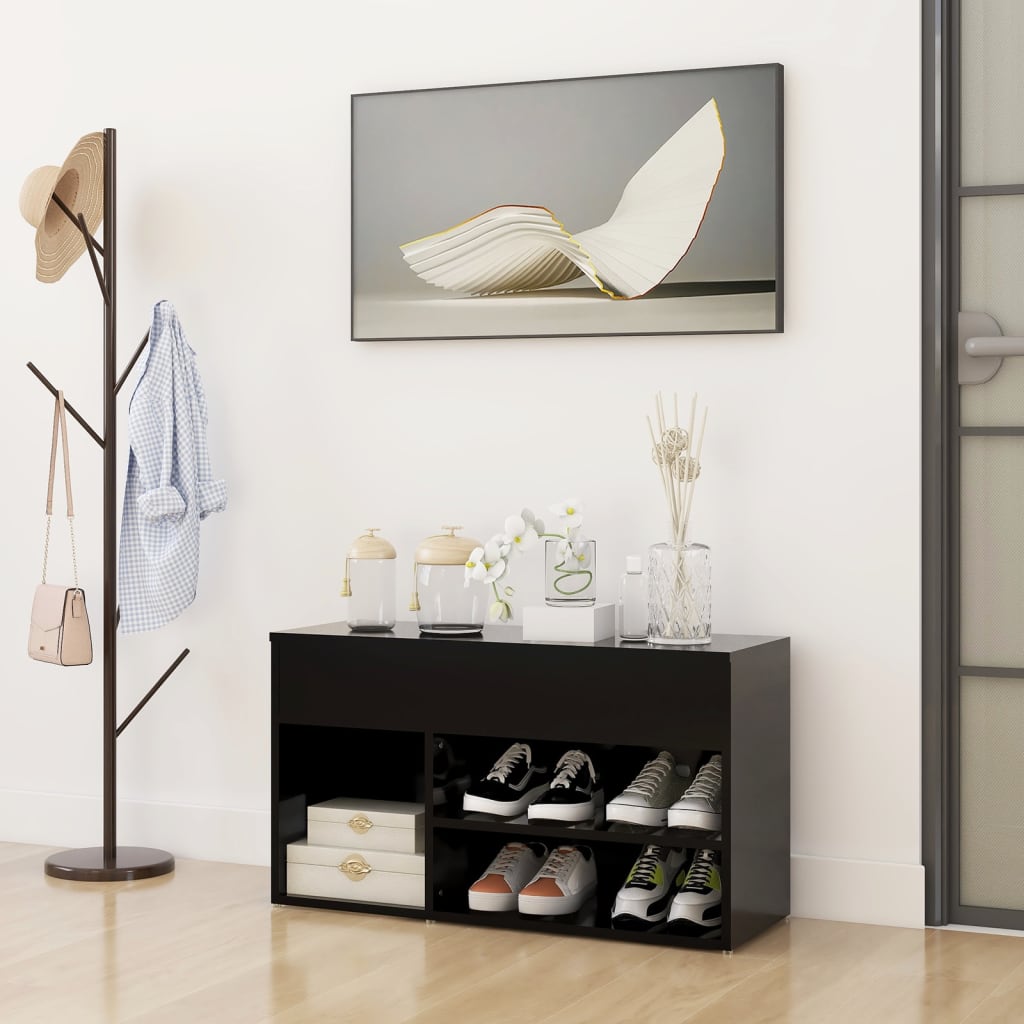 Schuhbank Schwarz 80x30x45 cm Holzwerkstoff - Pazzar.ch