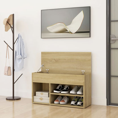 Schuhbank Sonoma-Eiche 80x30x45 cm Holzwerkstoff - Pazzar.ch