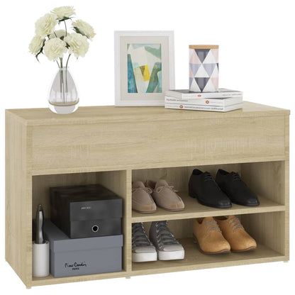 Schuhbank Sonoma-Eiche 80x30x45 cm Holzwerkstoff - Pazzar.ch