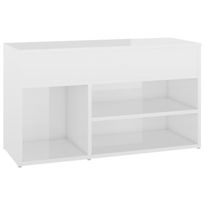 Schuhbank Hochglanz-Weiß 80x30x45 cm Holzwerkstoff - Pazzar.ch