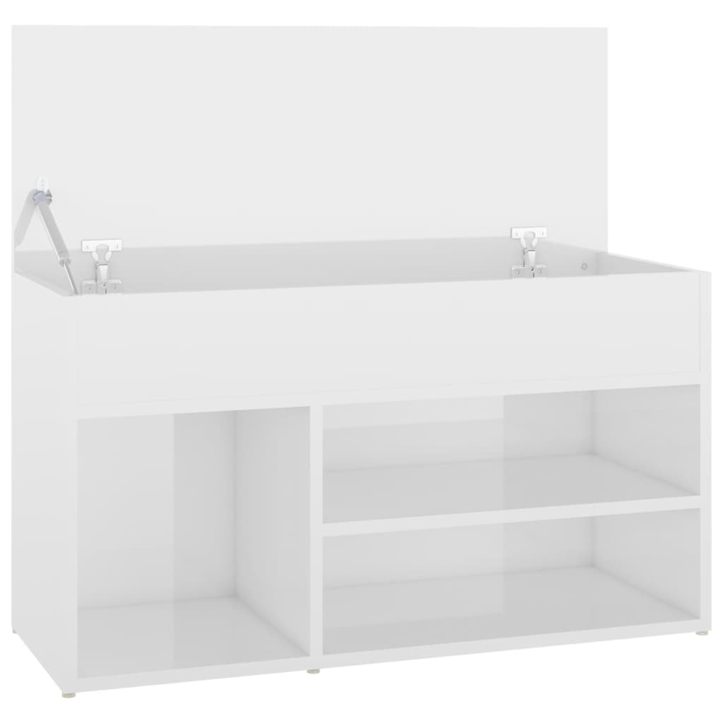 Schuhbank Hochglanz-Weiß 80x30x45 cm Holzwerkstoff - Pazzar.ch