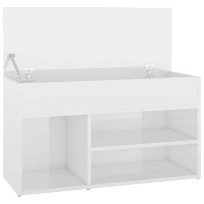 Schuhbank Hochglanz-Weiß 80x30x45 cm Holzwerkstoff - Pazzar.ch