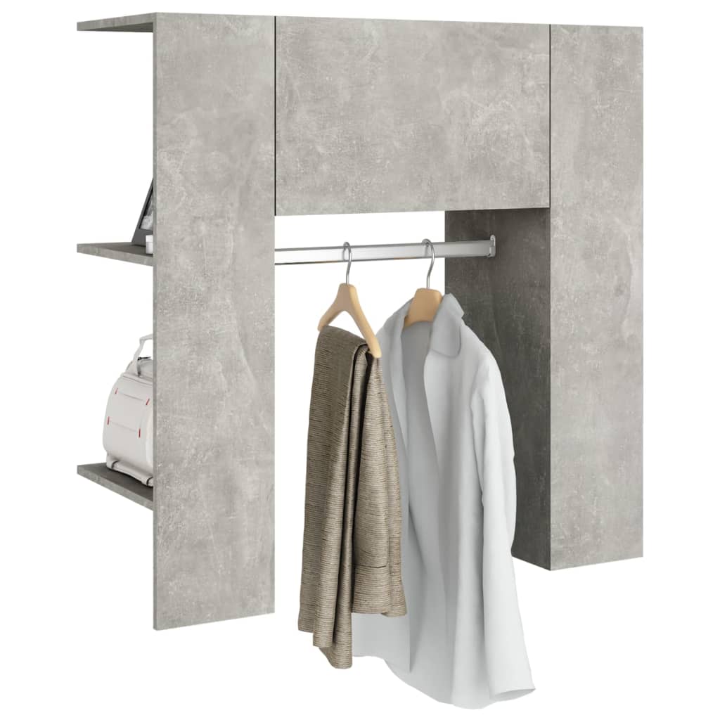Flurschrank Betongrau 97,5x37x99 cm Holzwerkstoff - Pazzar.ch