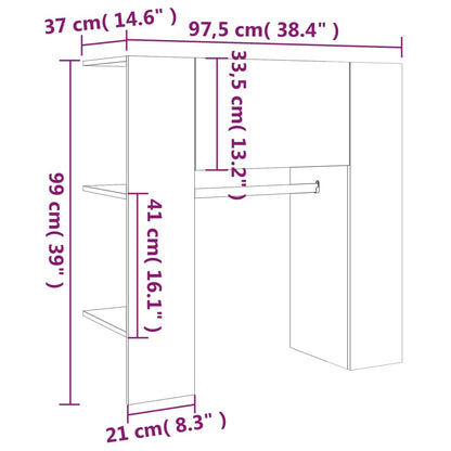 Flurschrank Betongrau 97,5x37x99 cm Holzwerkstoff - Pazzar.ch
