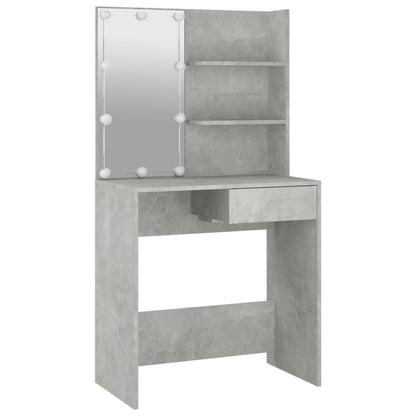 Schminktisch mit LED Betongrau 74,5x40x141 cm - Pazzar.ch