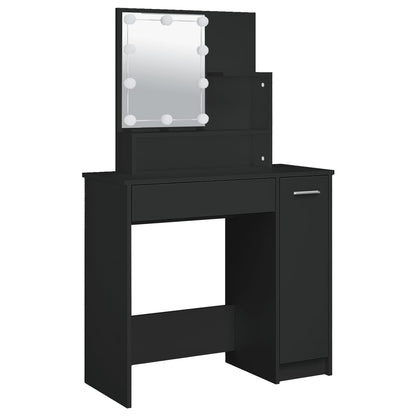 Schminktisch mit LED Schwarz 86,5x35x136 cm - Pazzar.ch
