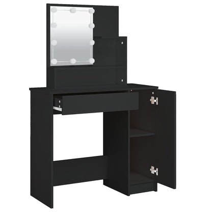 Schminktisch mit LED Schwarz 86,5x35x136 cm - Pazzar.ch