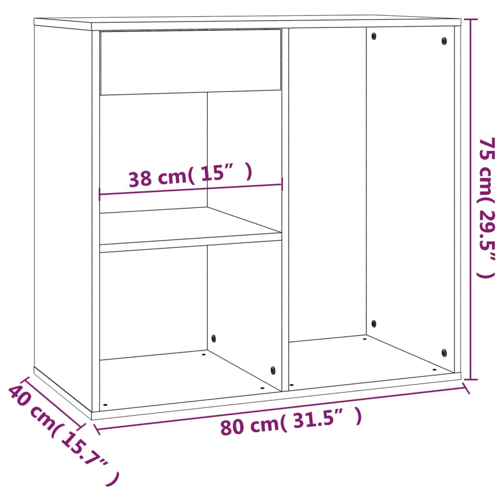 Kosmetikschrank Sonoma-Eiche 80x40x75 cm Holzwerkstoff - Pazzar.ch