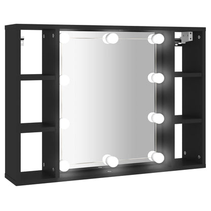 Spiegelschrank mit LED Schwarz 76x15x55 cm - Pazzar.ch