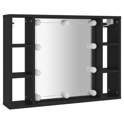 Spiegelschrank mit LED Schwarz 76x15x55 cm - Pazzar.ch