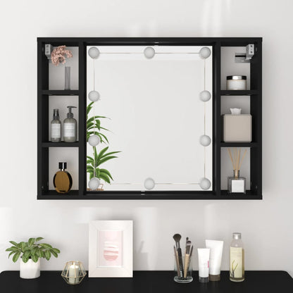 Spiegelschrank mit LED Schwarz 76x15x55 cm - Pazzar.ch