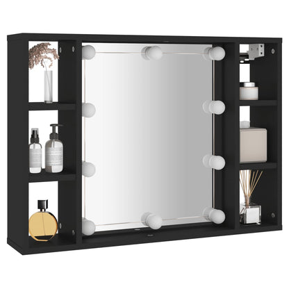 Spiegelschrank mit LED Schwarz 76x15x55 cm - Pazzar.ch