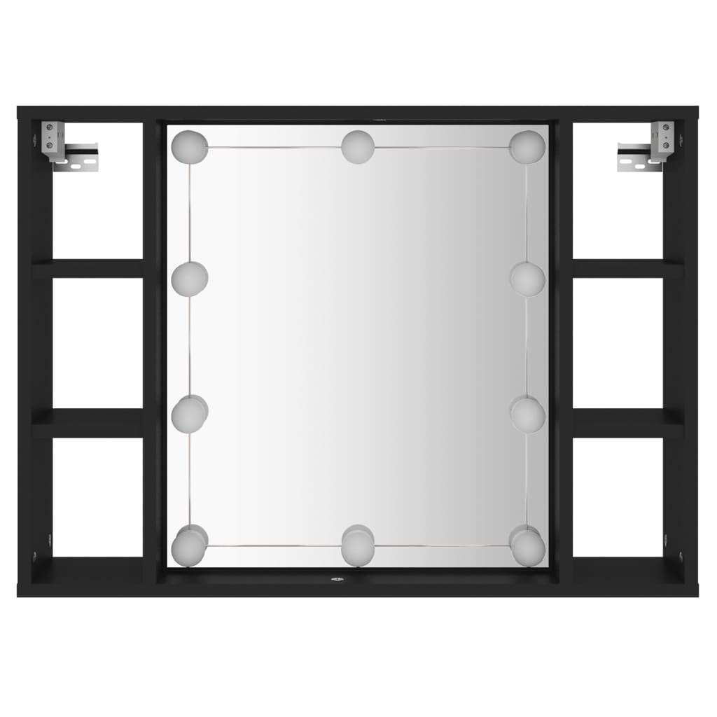 Spiegelschrank mit LED Schwarz 76x15x55 cm - Pazzar.ch