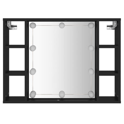 Spiegelschrank mit LED Schwarz 76x15x55 cm - Pazzar.ch