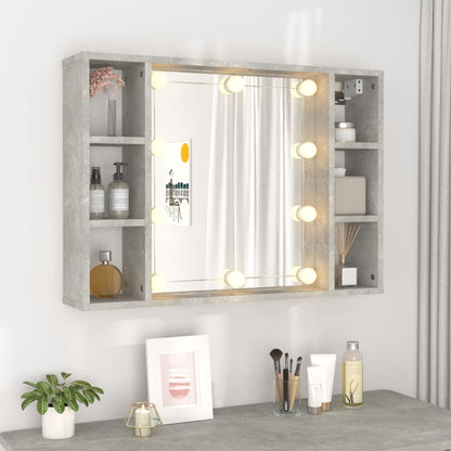 Spiegelschrank mit LED Betongrau 76x15x55 cm - Pazzar.ch
