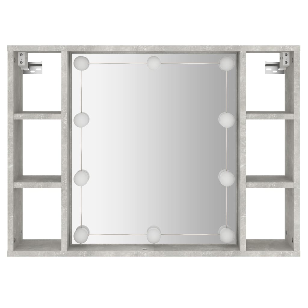 Spiegelschrank mit LED Betongrau 76x15x55 cm - Pazzar.ch