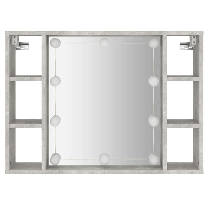 Spiegelschrank mit LED Betongrau 76x15x55 cm - Pazzar.ch