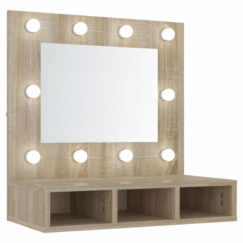 Spiegelschrank mit LED Sonoma-Eiche 60x31,5x62 cm - Pazzar.ch