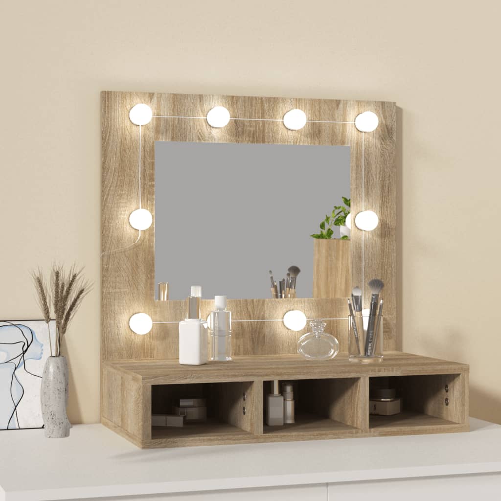 Spiegelschrank mit LED Sonoma-Eiche 60x31,5x62 cm - Pazzar.ch