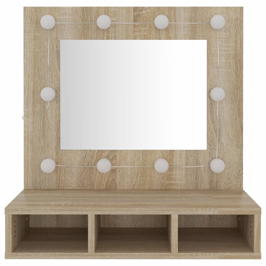 Spiegelschrank mit LED Sonoma-Eiche 60x31,5x62 cm - Pazzar.ch