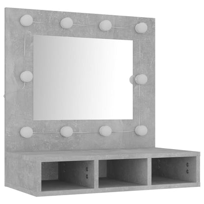Spiegelschrank mit LED Betongrau 60x31,5x62 cm - Pazzar.ch