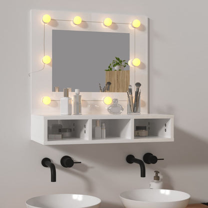 Spiegelschrank mit LED Hochglanz-Weiß 60x31,5x62 cm - Pazzar.ch