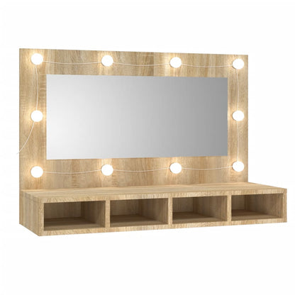 Spiegelschrank mit LED Sonoma-Eiche 90x31,5x62 cm - Pazzar.ch
