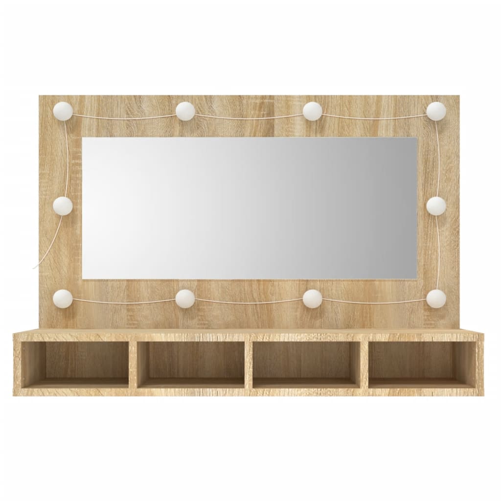 Spiegelschrank mit LED Sonoma-Eiche 90x31,5x62 cm - Pazzar.ch