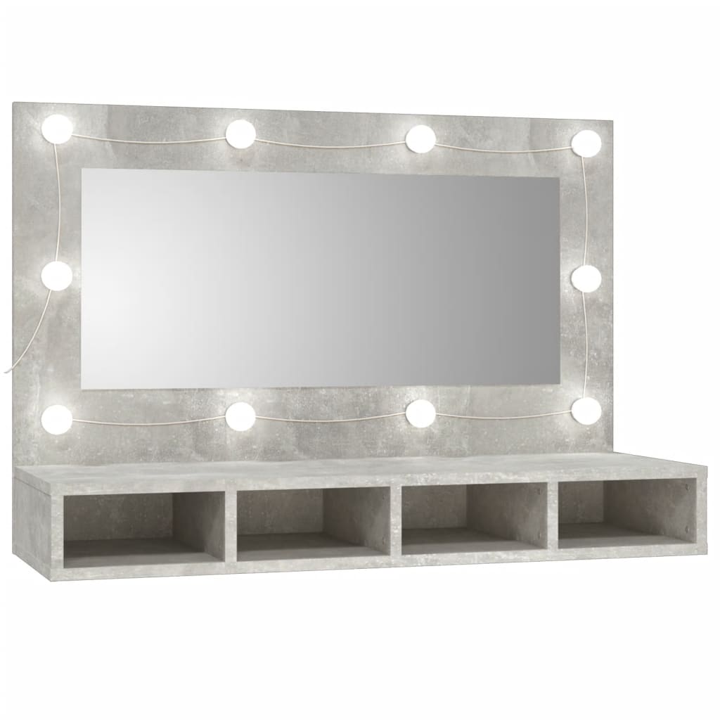 Spiegelschrank mit LED Betongrau 90x31,5x62 cm - Pazzar.ch