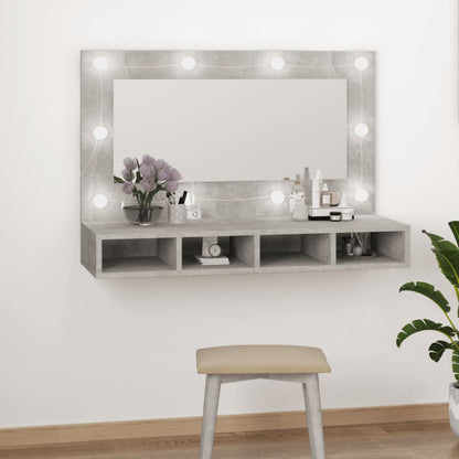 Spiegelschrank mit LED Betongrau 90x31,5x62 cm - Pazzar.ch