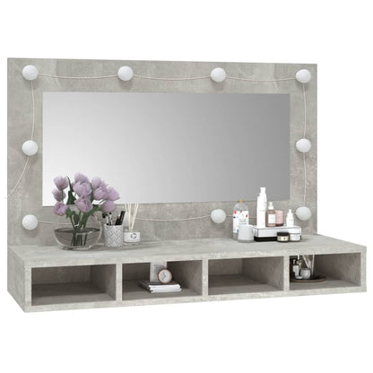 Spiegelschrank mit LED Betongrau 90x31,5x62 cm - Pazzar.ch